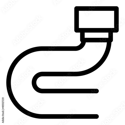 Plastic pipe icon. Outline plastic pipe vector icon for web design isolated on white background
