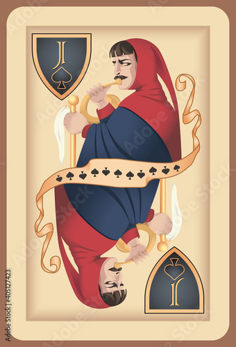 Classic playing card jack spades.