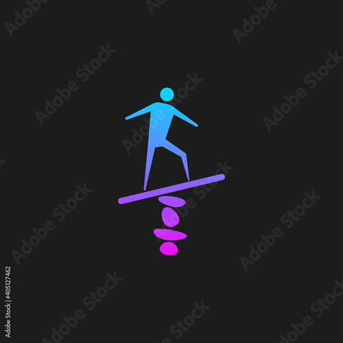 Abstract balancing man concept