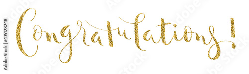CONGRATULATIONS mixed contrast gold glitter vector calligraphy banner