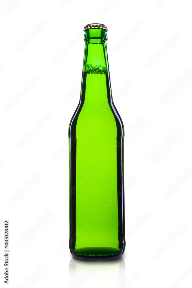 500ml green bottle with cold beer isolated on white background 500ml green bottle with cold beer isolated on white background