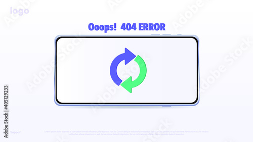 Loading page for sites, error page, page not found, error, 404 error, ooops. Simple vector illustration for screen, banner, postcard.