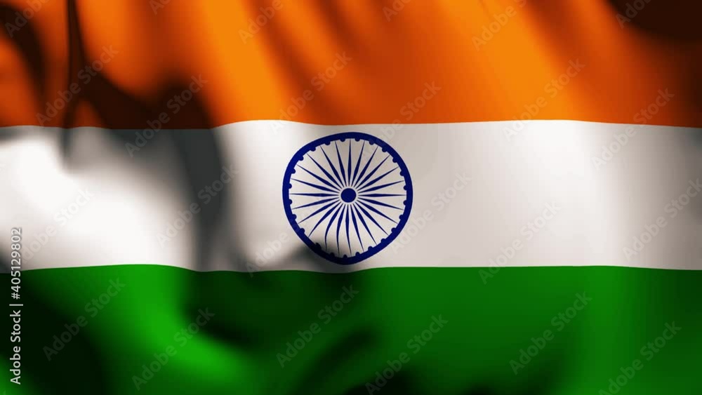 Indian Flag waving with fabric pattern