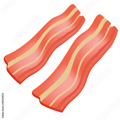 Bacon Vector Design Icon. BBQ Fast Food Art Illustration. Barbecue Carnivore Product Ingredient. 