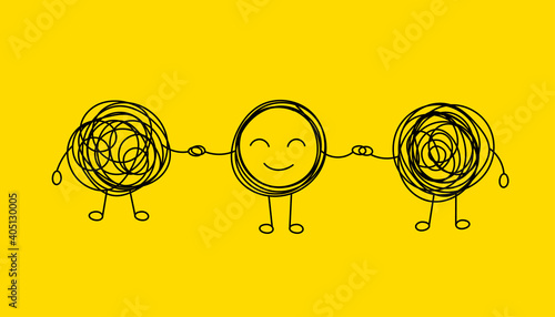 Group psychological training logo. Problem solving icon