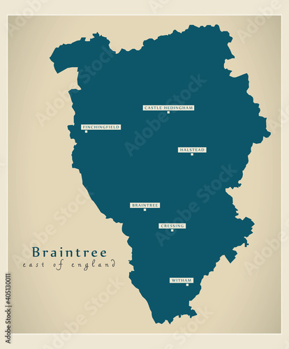 Braintree district map - England UK photo