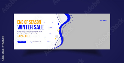 Winter fashion sale social media post, web banner, and Facebook cover template 