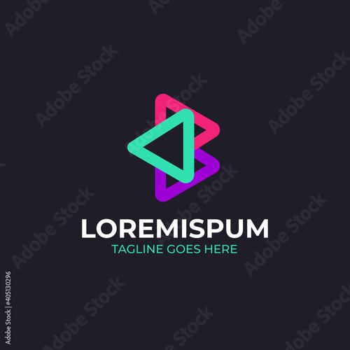 Abstract Initial Letter B Logo with play icon. Flat Vector Logo Design Template video production Element. Free Download Abstract Initial Letter B Logo with play icon. Flat Vector Logo Design Template video production Element. - GFXLoad