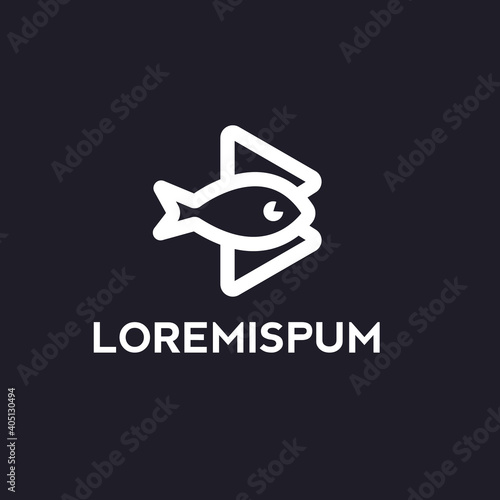 Latter B and fish logo design vector illustration 