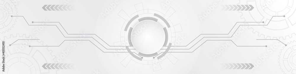Obraz premium Abstract technology background with various technological elements. Innovative concept of high-tech communications. The concept of digital technology and engineering.