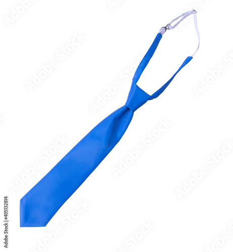 Boys blue Tie Kids Children.isolated over white background. top view