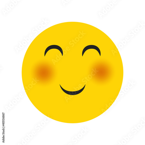 Face emoji icon isolated on white background. Trendy face emoji icon for sticker, wallpaper, greeting card, t shirt and poster. Useful social media, app, ui and logo. Face emoji vector illustration