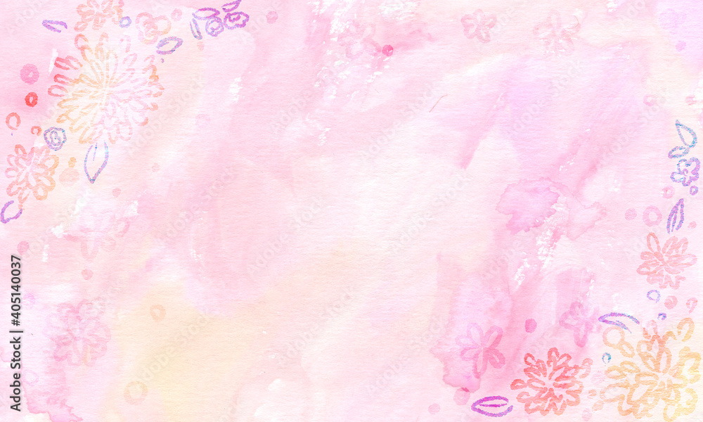 Pink watercolor background illustration