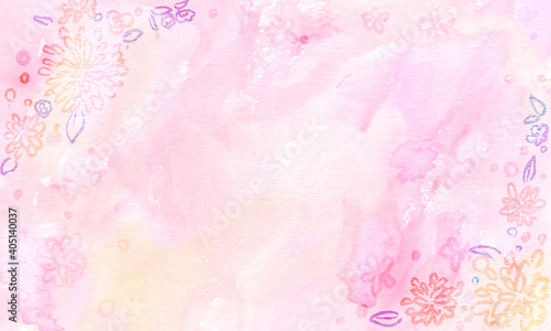 Fototapeta Naklejka Na Ścianę i Meble -  Pink watercolor background illustration