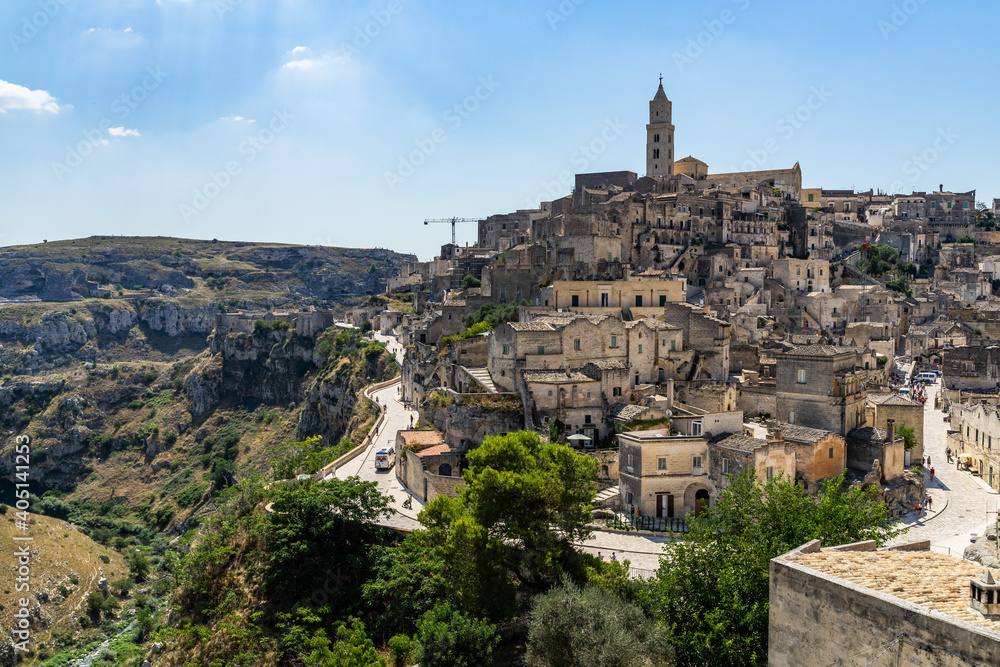 Fototapeta premium Scenic view of Sassi di Matera in a sunny day, Basilicata, Italy