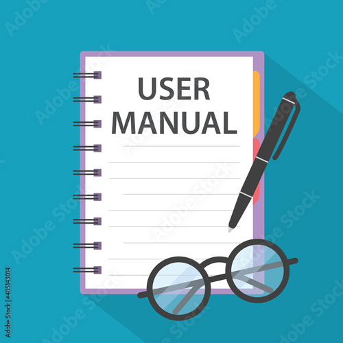user manual handbook instruction- vector illustration