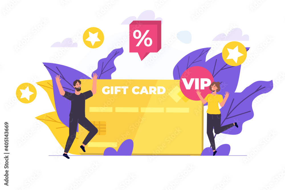 Discount, Loyalty card program and customer service. Vector illustration. Discount, Loyalty card program and customer service. Vector illustration.