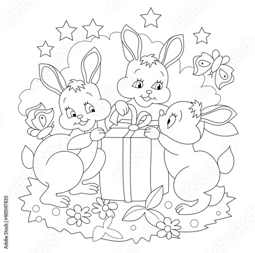 Photography Black and white illustration for coloring book