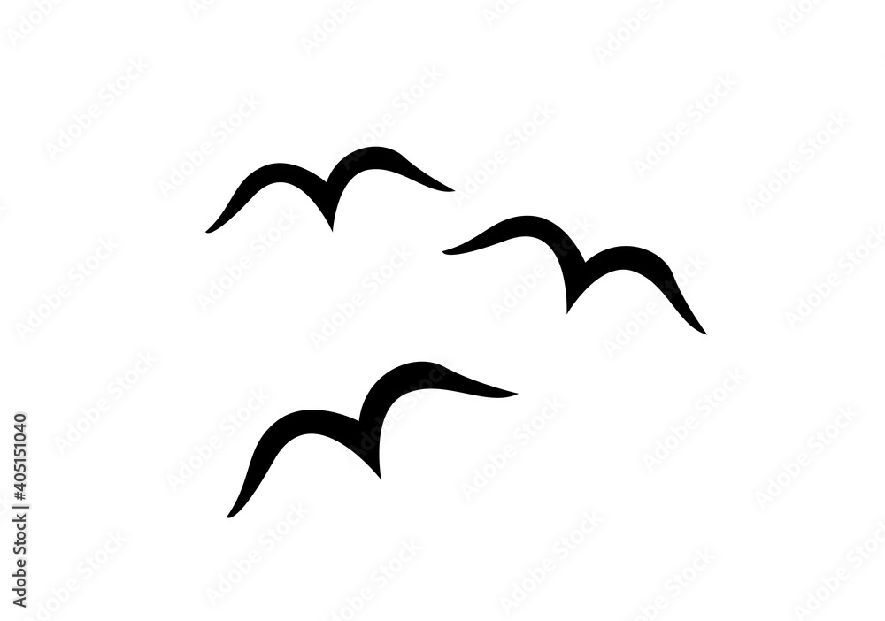 3 birds flying in the air. Vector illustration 3 birds flying in the air. Vector illustration