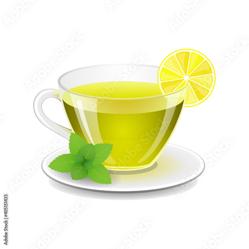 Vector illustration cup green tea
