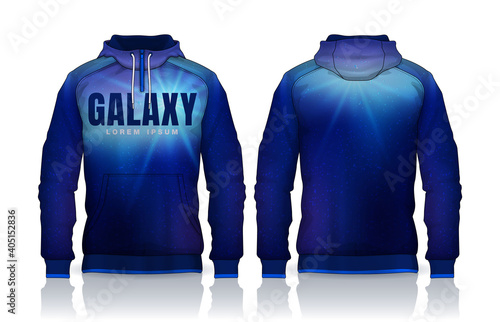Hoodie shirts template.Jacket Design,Sportswear Track front and back view.

