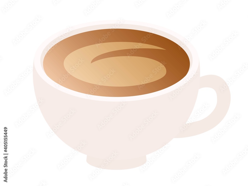 白いカップに入ったホットコーヒーのイラスト 白いカップに入ったホットコーヒーのイラスト