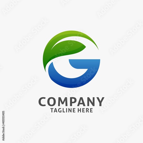 Letter G leaf logo design