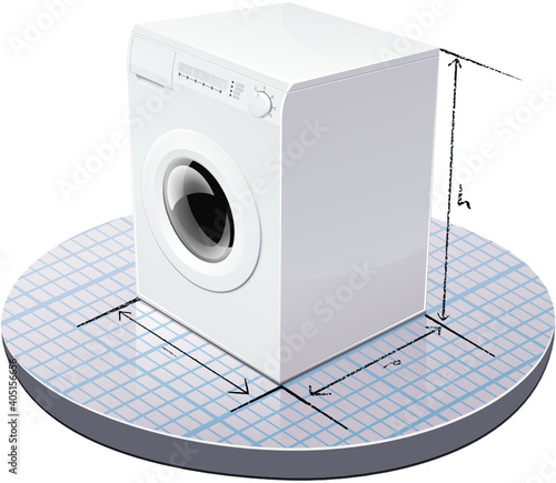 Washing machine and its dimensions (cutout)