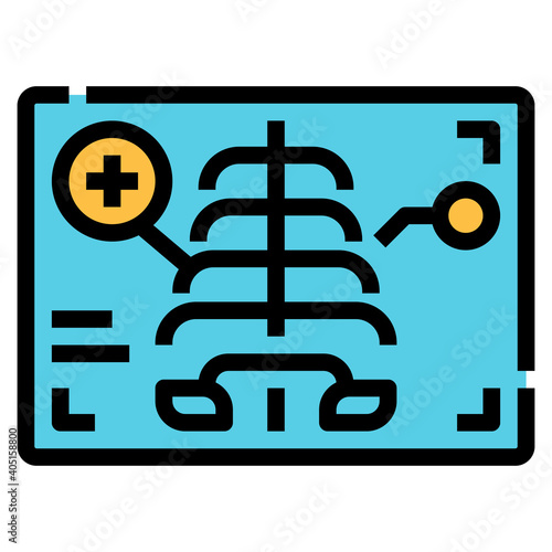 Radiography icon for web element , webpage, application, card, printing, social media, posts etc.