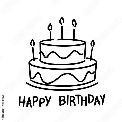 doodle cake and happy birthday
