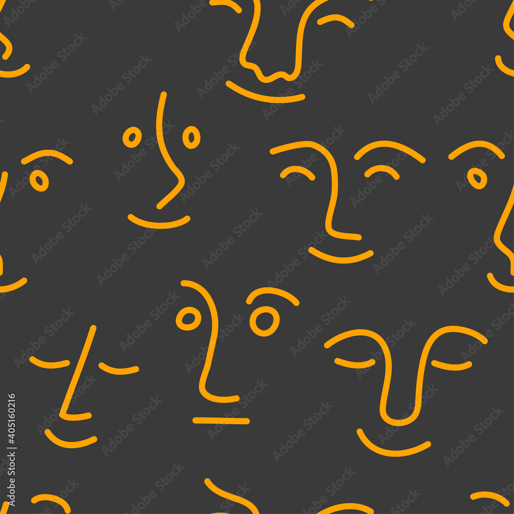 Set of funny characters, seamless abstract pattern Set of funny characters, seamless abstract pattern