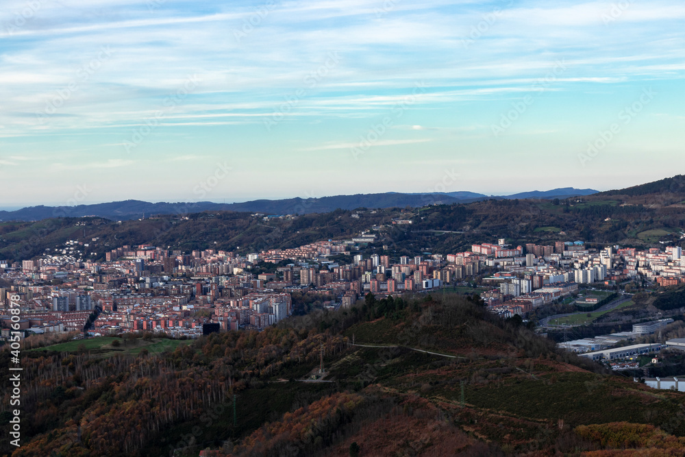 cityscape of the city of bilbao in the basque country