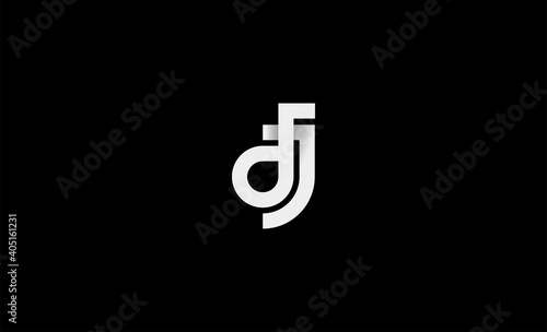 letter dj monogram logo design vector illustration