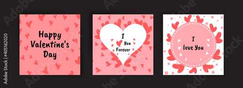 Social media post templates for Valentine's Day. card collection for valentines day.