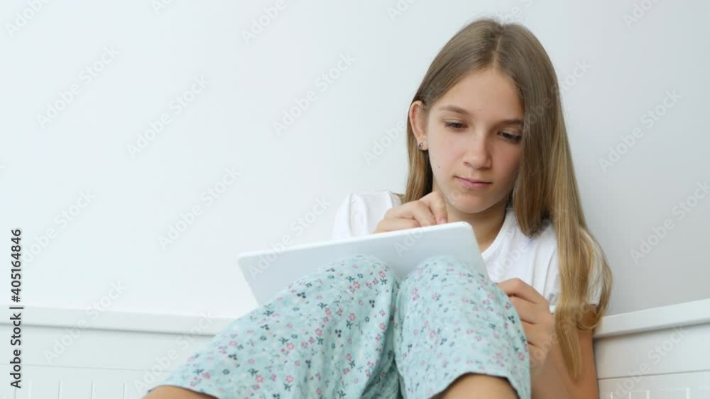 Girl Studying for School in Bed, Teenager Young Child Learning, Student Kid Writing Homework, Homeschooling, Children Education Girl Studying for School in Bed, Teenager Young Child Learning, Student Kid Writing Homework, Homeschooling, Children Education