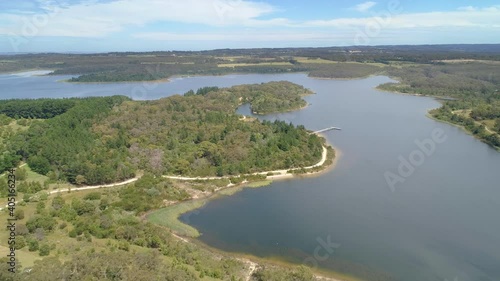 Wallpaper Mural Flyover Devilbend Reservoir Lake and forest in Melbourne, Australia Torontodigital.ca