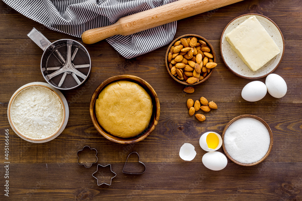 Homemade cookies pie or cake - ingredients for dough Homemade cookies pie or cake - ingredients for dough