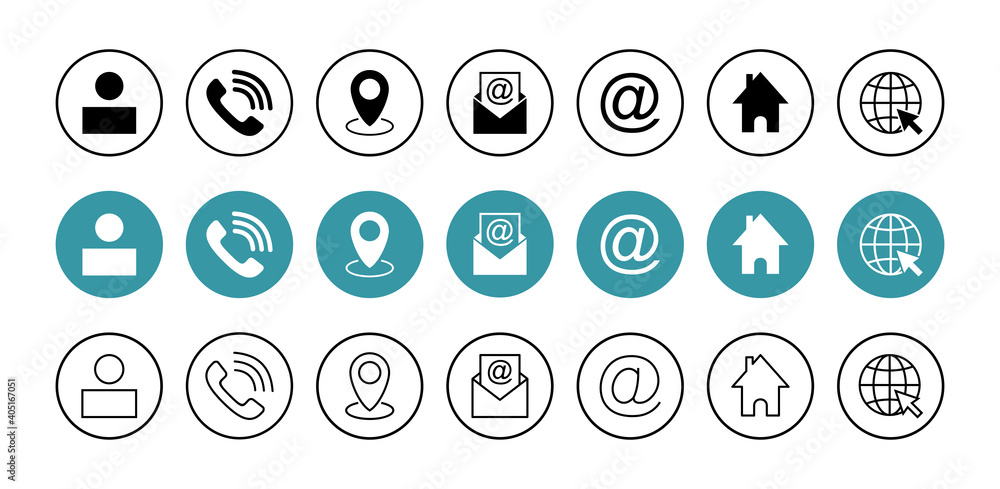 Web icon set. Business card contact information icon. Contact us icon set Web icon set. Business card contact information icon. Contact us icon set