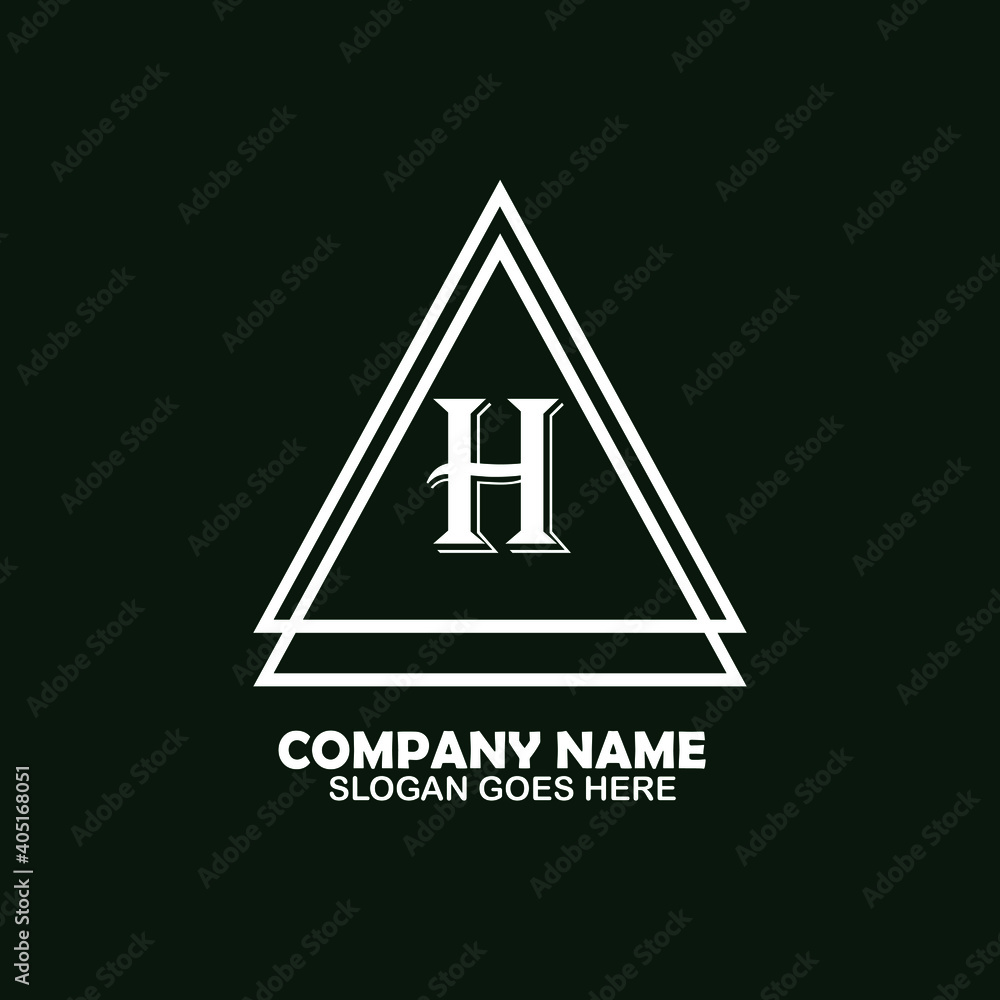 H Initial logo template vector