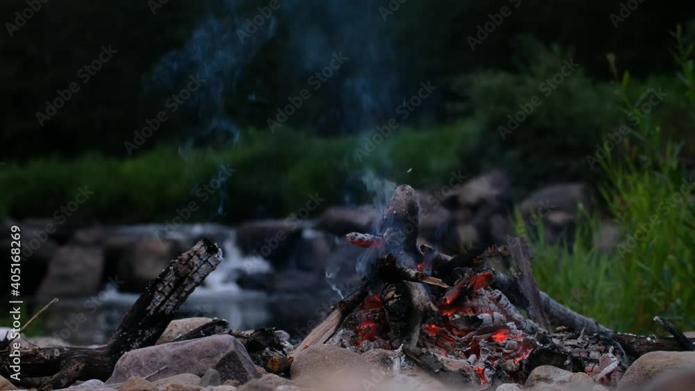 burning fire, firewood coal closeup in the fireplace burning fire, firewood coal closeup in the fireplace
