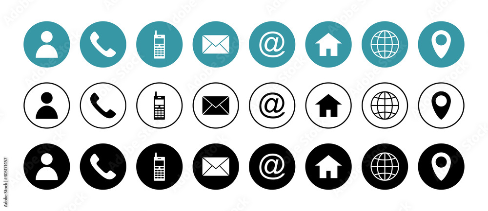 Web icon set. Business card contact information icon. Contact us icon set Web icon set. Business card contact information icon. Contact us icon set