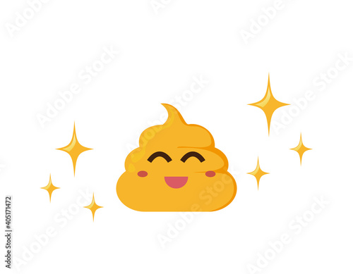 かわいいうんちのキャラクター　ベクターイラスト　健康
