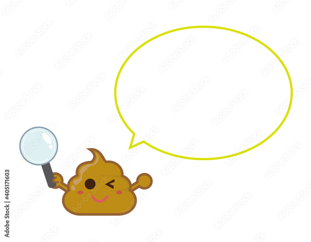 Fototapeta premium かわいいうんちのキャラクター ベクターイラスト 健康