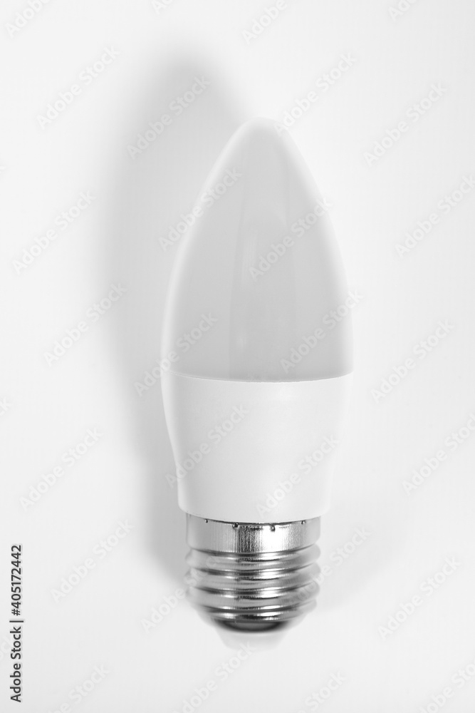 Electric bulb on a white background.
Electric bulb on a white background.