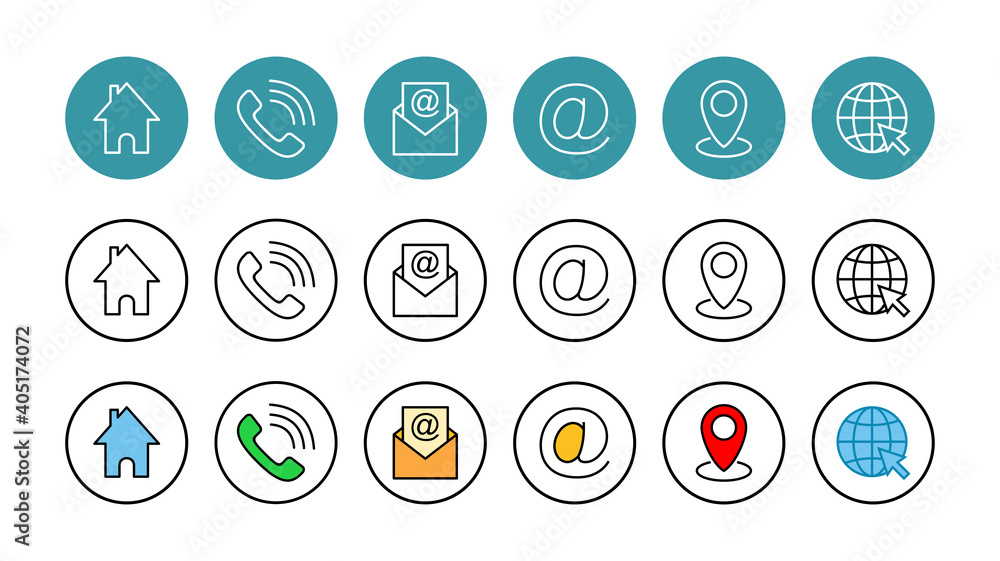 Web icon set. Business card contact information icon. Contact us icon set Web icon set. Business card contact information icon. Contact us icon set