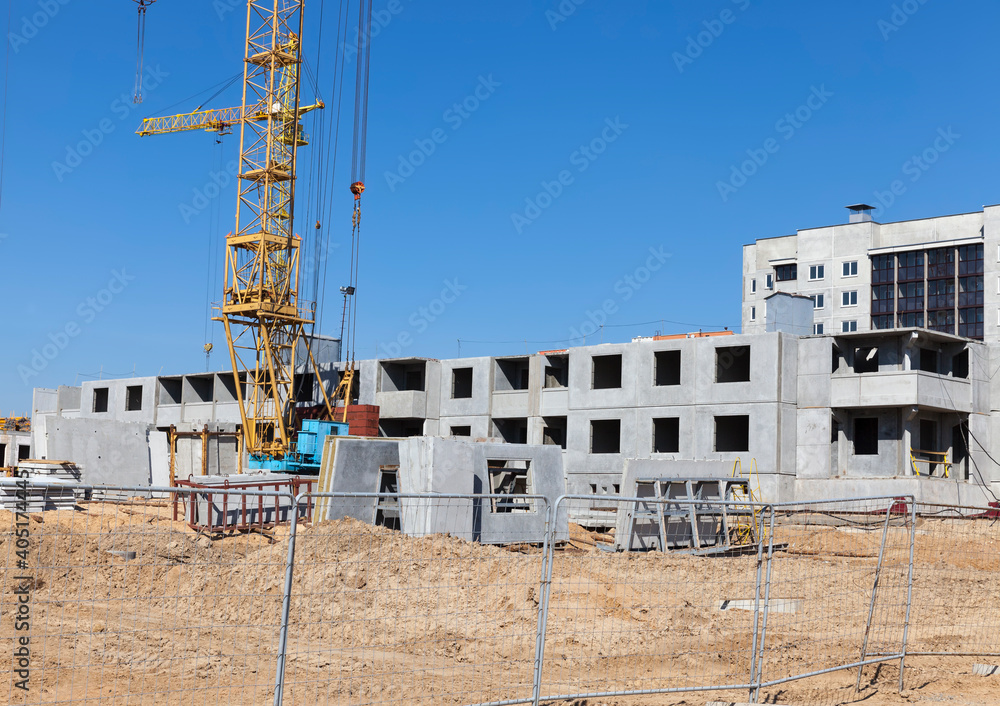 construction of apartment houses in the developing area construction of apartment houses in the developing area