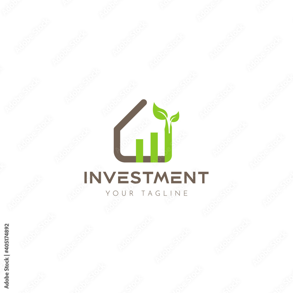House home mortgage property investment sprout vector, growth graph with sprout design, buying finance building insurance growth future savings brand identity and logotype. House home mortgage property investment sprout vector, growth graph with sprout design, buying finance building insurance growth future savings brand identity and logotype.