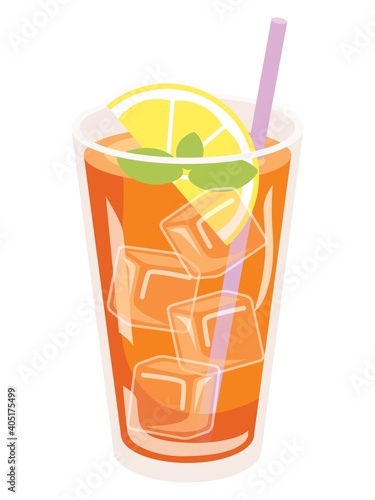 グラスに入ったアイスレモンティー