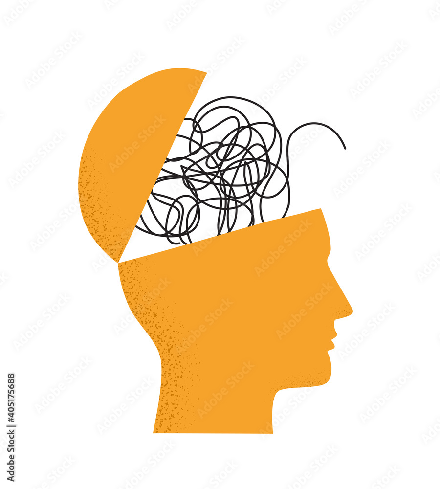 Vettoriale Stock Vector illustration with human head silhouette with