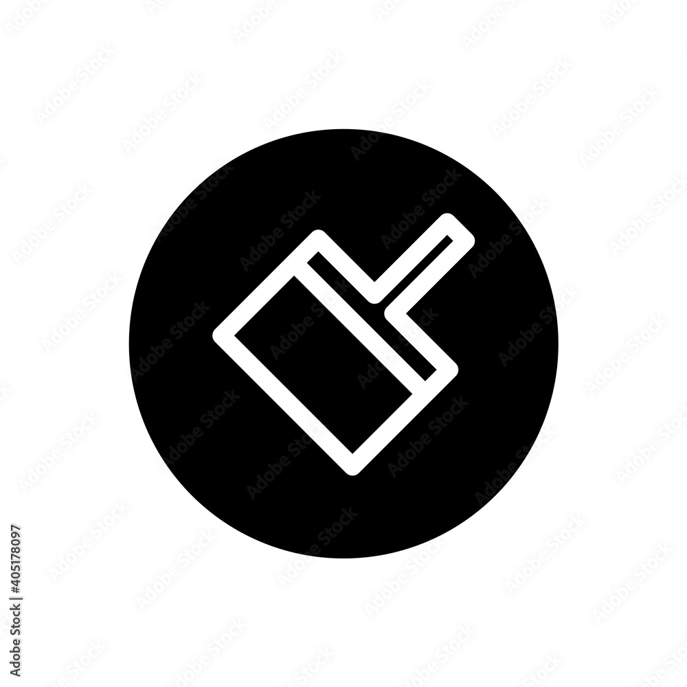 Cleaning broom icon. Broomstick sign symbol in black round style. Vector Cleaning broom icon. Broomstick sign symbol in black round style. Vector